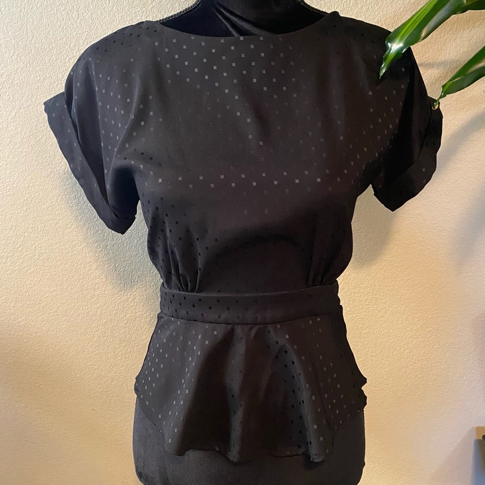 Lucca Couture Black Peplum Top